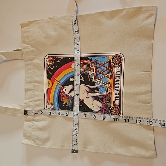 Hand Crafted Tote Bag Sugar Skull Multicolored Be You Reusable grocery bag 13" - Picture 9 of 17